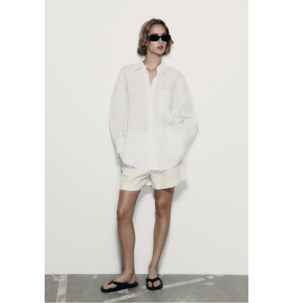 NWT Zara 100% Linen Shirt